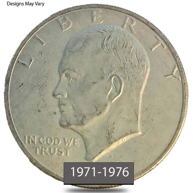 1971-1976 Eisenhower Dollar 40% Silver Avg Circ (Random Year)