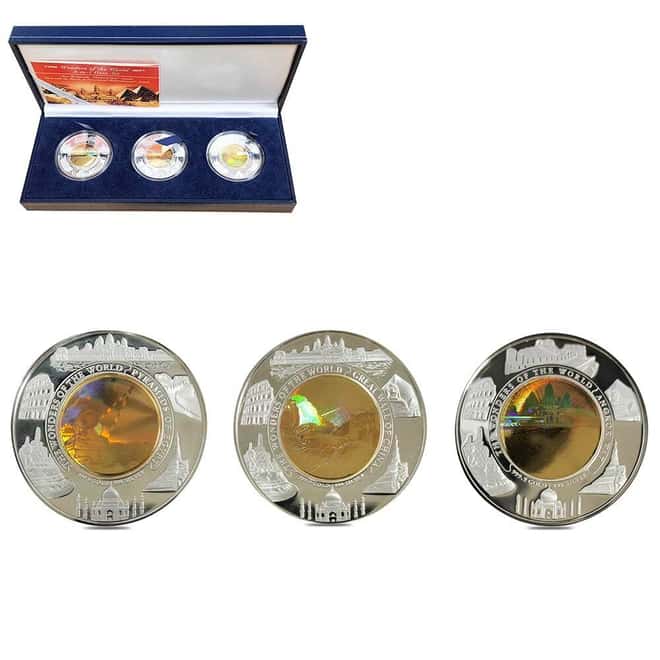 Cambodia Wonders of the World Gold/Silver Proof 3-Coin Set