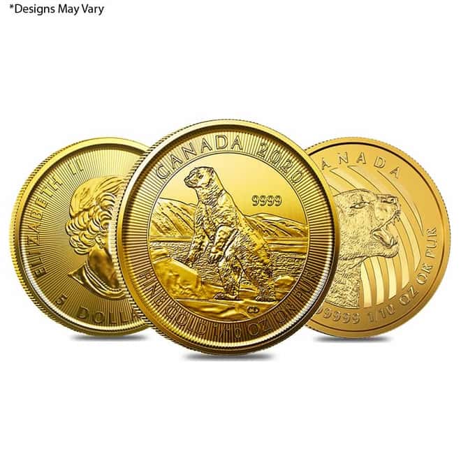 Canada 1/10 oz Gold Coin .9999+ BU (Random Design)
