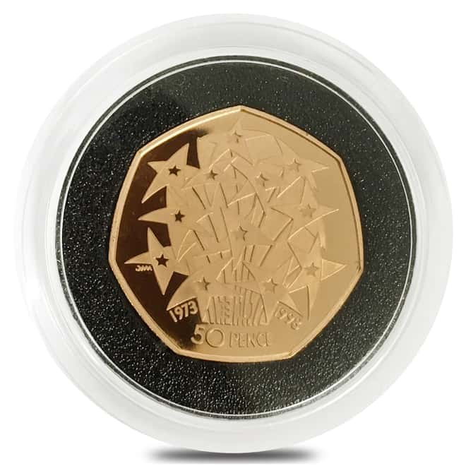 1998 Great Britain 50 Pence 25th Anniversary UK Membership Commemorative Proof Gold Coin (w/ COA)1998 Great Britain 50 Pence 25th Anniversary UK Membership Commemorative Proof Gold Coin (w/ COA)