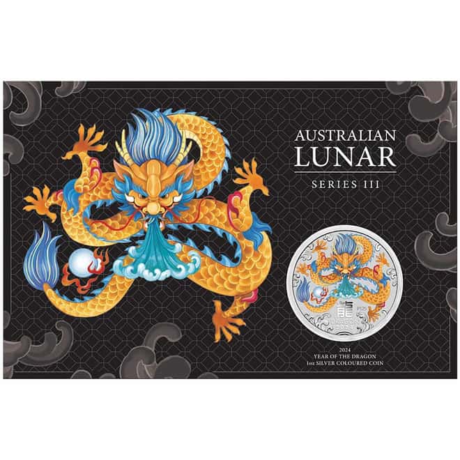 2024 1 oz Colorized Silver Lunar Dragon Coin Perth Mint