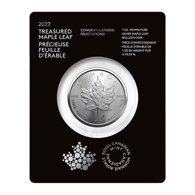 2022 1 oz Canadian Treasured Silver Maple Leaf Coin BU - Congratulations