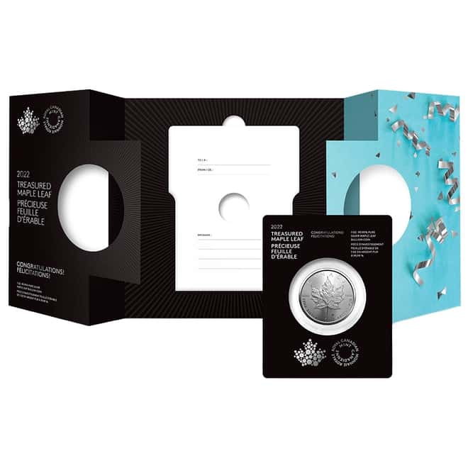 2022 1 oz Canadian Treasured Silver Maple Leaf Coin BU - Congratulations