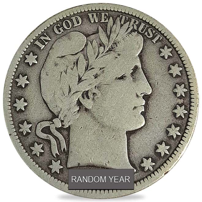 Barber Half Dollar 90% Silver Fine (Random Year)