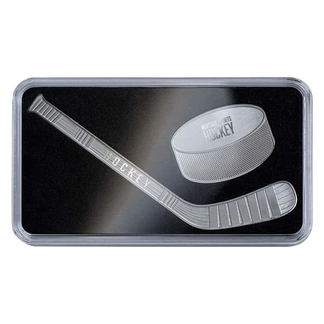2022 Solomon Islands 1 oz Silver Ice Hockey 2-Coin Set - Heritage Sports .9999 Fine (w/Box & COA)