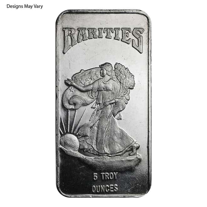 5 oz Rarities Mint Vintage Silver Bar .999 Fine (Random Design)