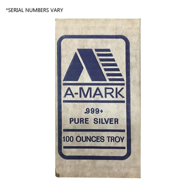 100 oz A-Mark Vintage Pressed Silver Bar .999 Fine