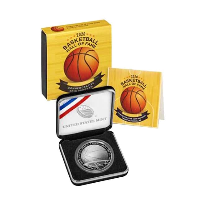 2020 P Basketball Hall of Fame Proof Silver Dollar (w/Box & COA)