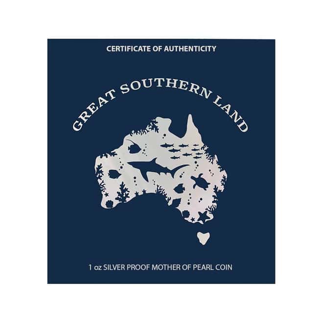 2021 1 oz Proof Silver Great Southern Land Mother of Pearl Coin Australian Perth Mint (w/Box & COA)