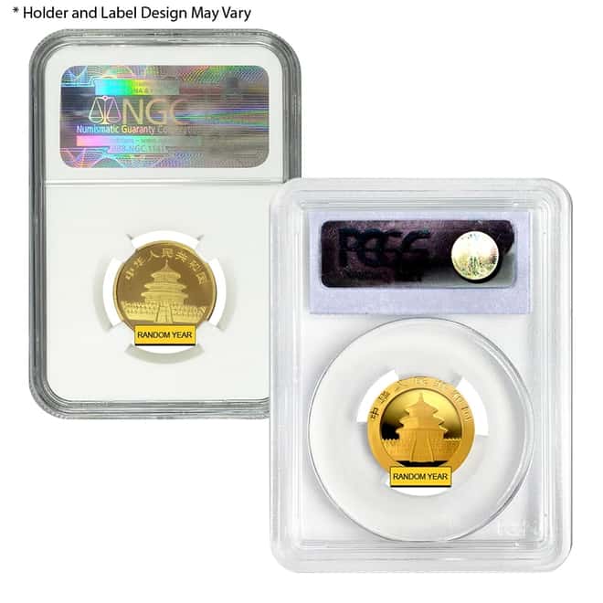 Chinese 1/4 oz Gold Panda Coin NGC/PCGS MS/PF 69 (Random Year)