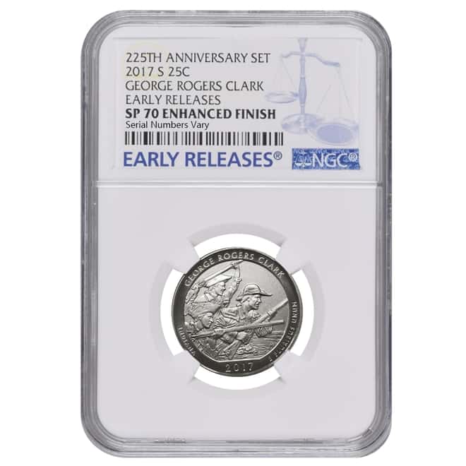 2017-S US Mint 225th Anniversary Enhanced Uncirculated 5-Coin Quarter Set NGC SP 70 ER