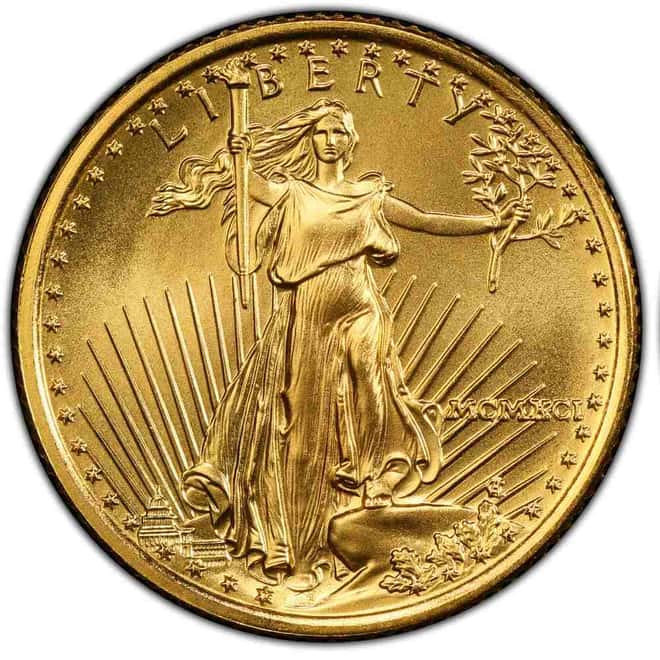 1991 1/10 oz $5 Gold American Eagle NGC MS 70