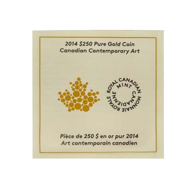 2014 Canada 2 oz Proof Gold Contemporary Art - Tim Barnard Coin .9999 Fine (w/Box & COA)