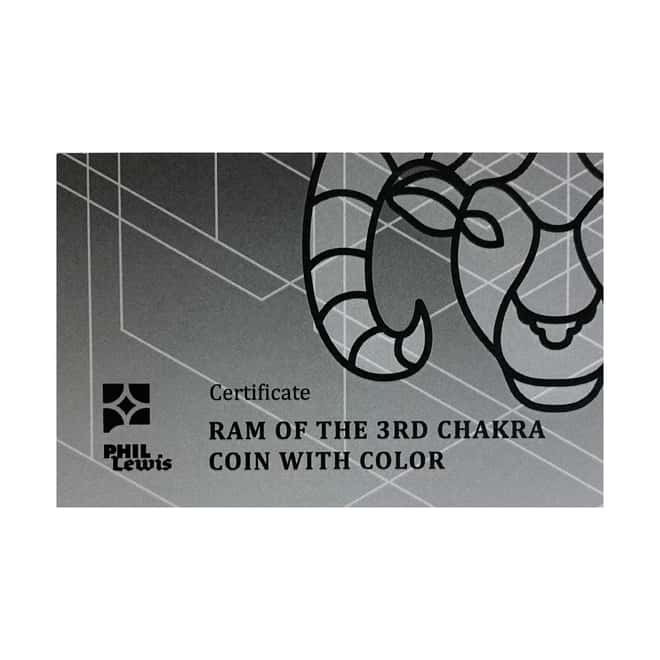 2022 Solomon Islands 2 oz Ram of the 3rd Chakra Colorized Silver Coin .9999 Fine (w/Box & COA)