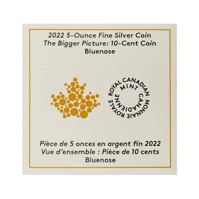 2022 Canada 5 oz Proof Silver The Bigger Picture - Bluenose 10C Coin .9999 Fine (w/Box & COA)