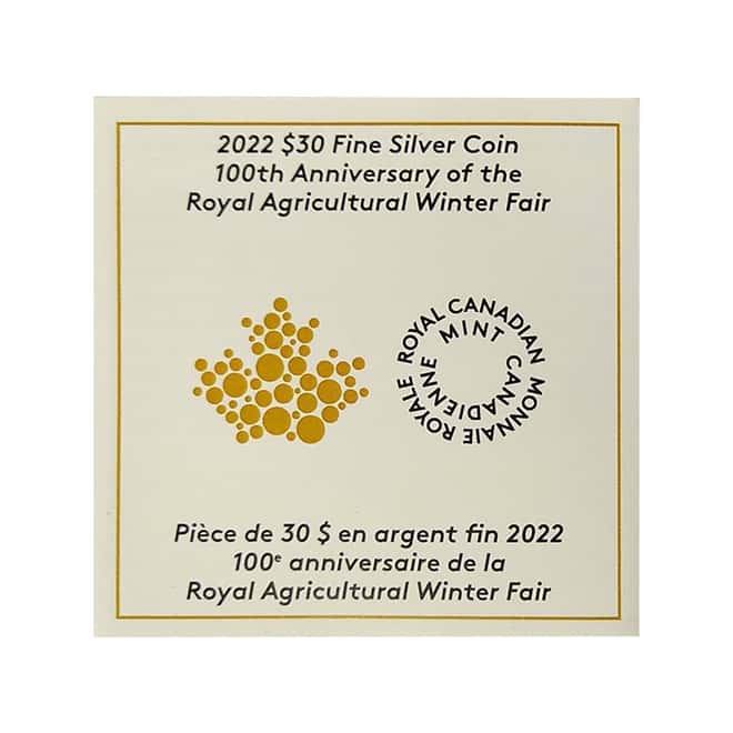 2022 Canada 2 oz The Royal Agricultural Winter Fair Silver Coin .9999 Fine (w/Box & COA)