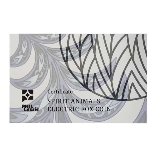2021 Solomon Islands 1 oz Electric Fox - Spirit Animals Colorized Silver Coin .9999 Fine (w/Box & COA)