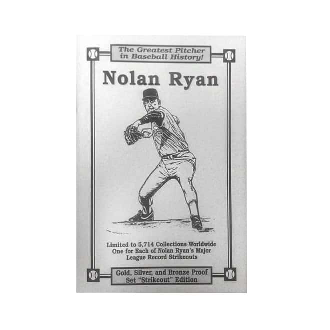 1993 Nolan Ryan Strike-Out Edition Proof Gold, Silver & Bronze 3-medal Set (w/Box & COA)