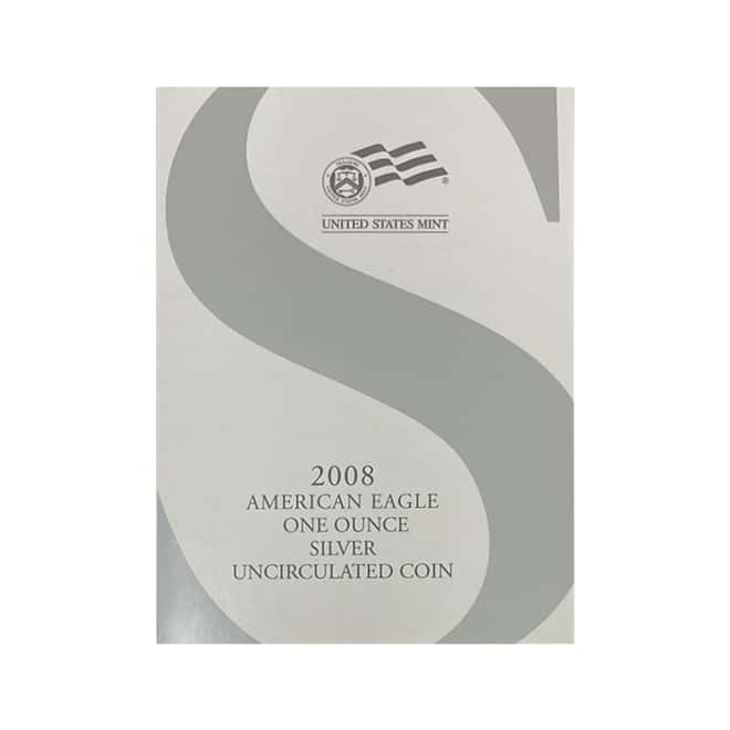 2008-W 1 oz Burnished Silver American Eagle $1 Coin (w/Box & COA)