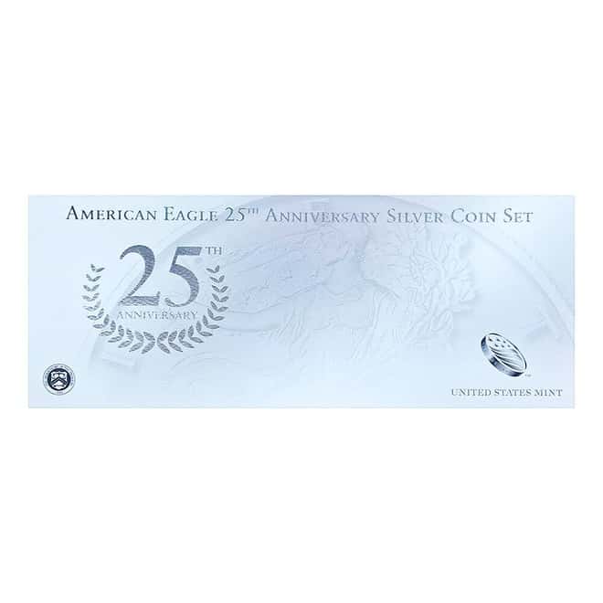 2011 1 oz Silver American Eagle 25th Anniversary 5-Coin Set (w/Box & COA)