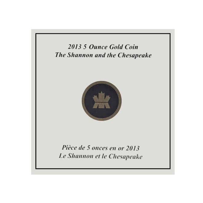 2013 Canada 5 oz Proof Gold HMS Shannon & USS Chesapeake Coin