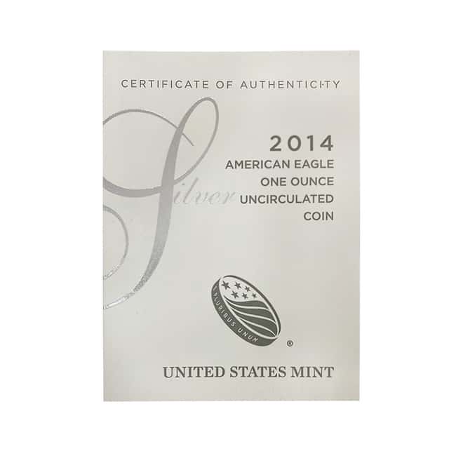 2014-W 1 oz Burnished Silver American Eagle $1 Coin (w/Box & COA)