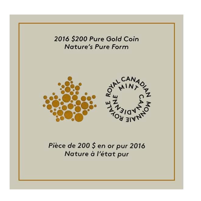 2016 Canada 1 oz Maple Nature's Pure Form Gold Coin (w/Box & COA)
