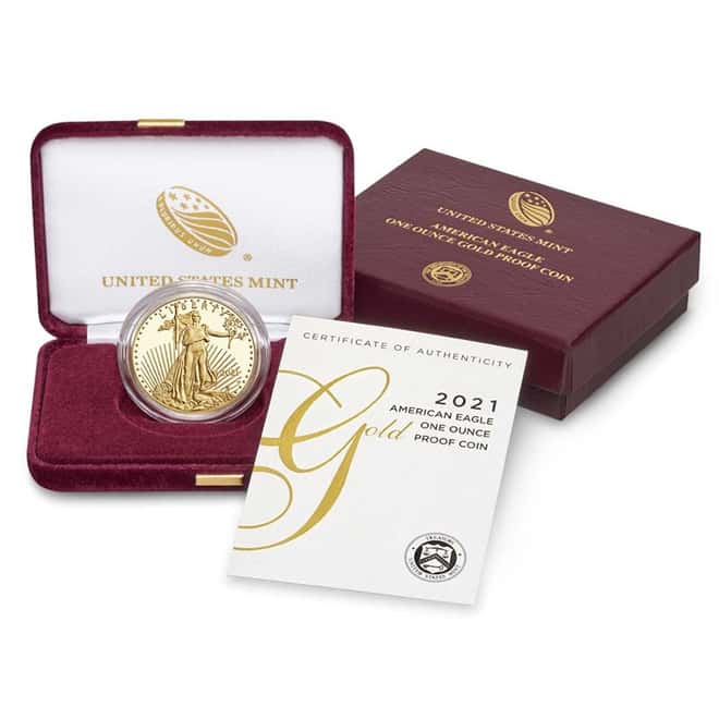 2021-W 1 oz $50 Proof Gold American Eagle (w/Box & COA)