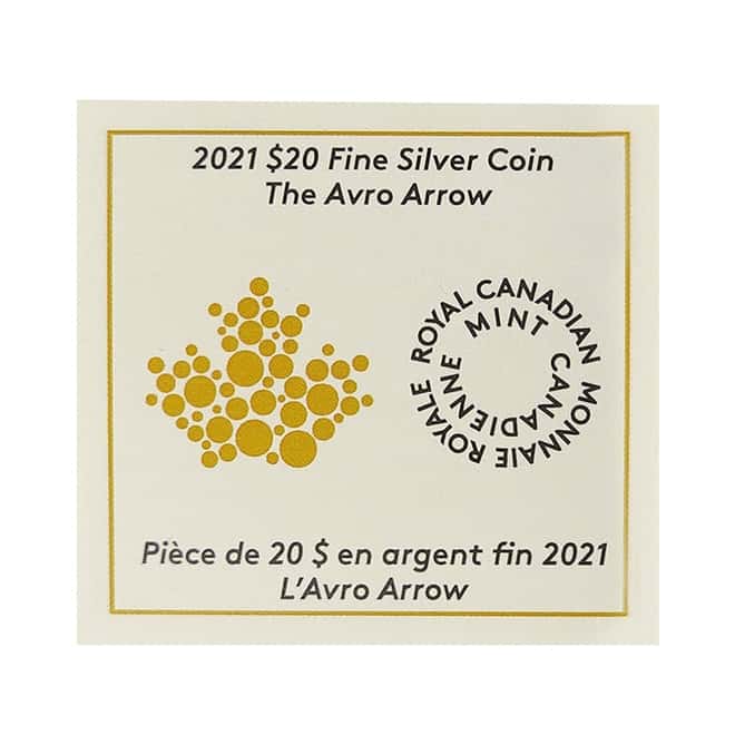 2021 Canada 1 oz The Avro Arrow Proof Silver Coin .9999 Fine (w/Box & COA)