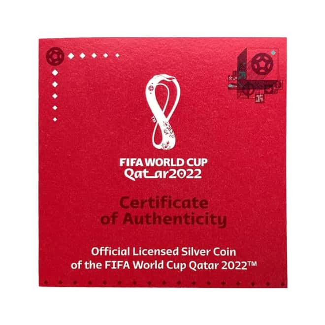 2022 3 oz Silver FIFA World Cup Qatar - Soccer Ball Spherical Coin Solomon Islands .999 Fine (w/Box & COA)