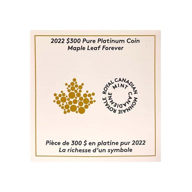 2022 Canada 1 oz Platinum Jubilee of Queen Elizabeth II Platinum Coin .9995 Fine (w/Box & COA)