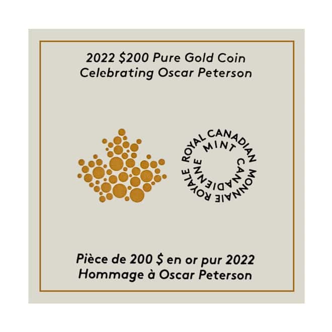 2022 Canada 1 oz Proof Gold Celebrating Oscar Peterson Coin