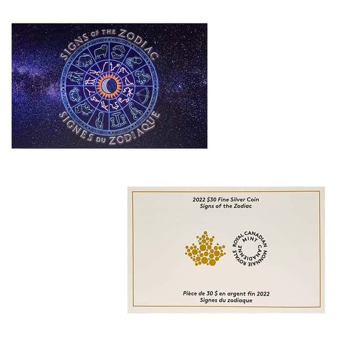 2022 Canada 2 oz Proof Silver Signs of the Zodiac Coin .9999 Fine (w/Box & COA)