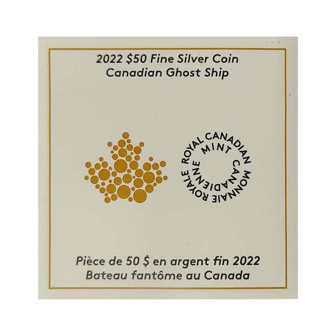 2022 Canada 5 oz Proof Silver Ghost Ship Coin .9999 Fine (w/Box & COA)