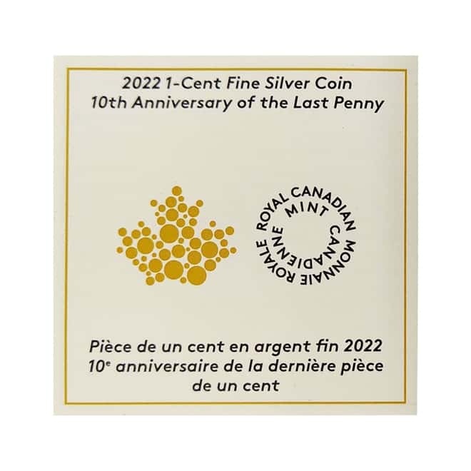 2022 Canada 5 oz Proof Silver Last Penny 10th Ann Coin .9999 Fine (w/Box & COA)