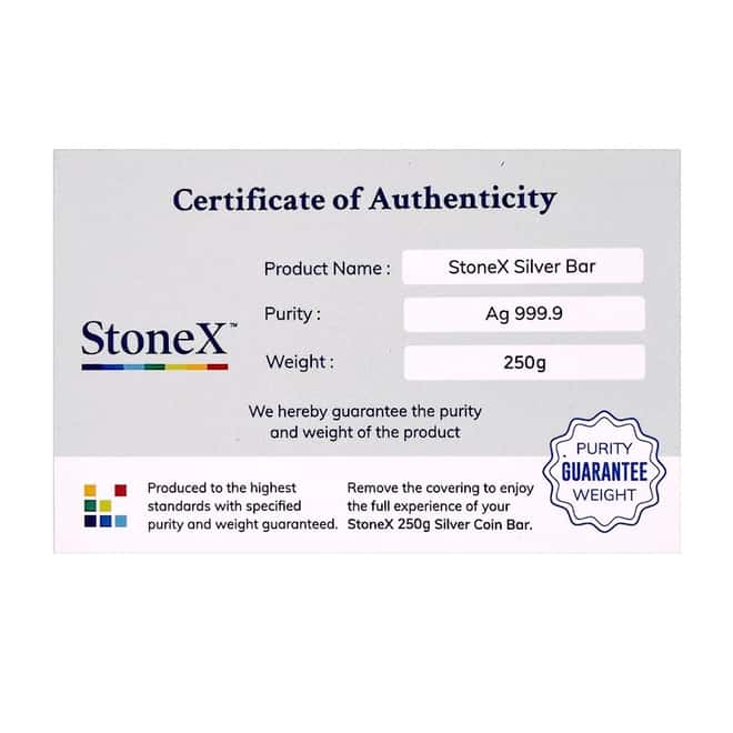 2022 Niue 250 gram Stonex Silver Coin Bar .9999 Fine