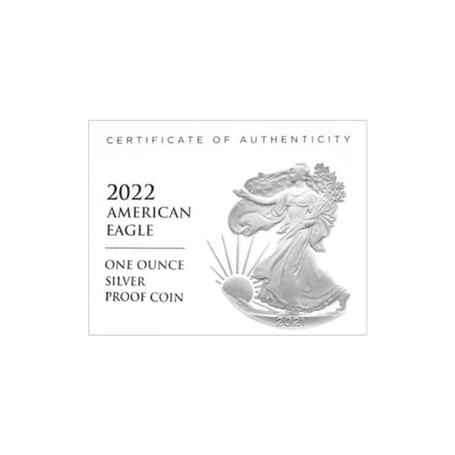 2022-S 1 oz Proof Silver American Eagle In Cap (w/COA)