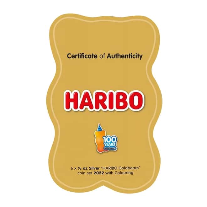 2022 Samoa 3 oz Silver HARIBO Goldbears 100th Ann. 6-Coin Set .999 Fine (w/Box & COA)