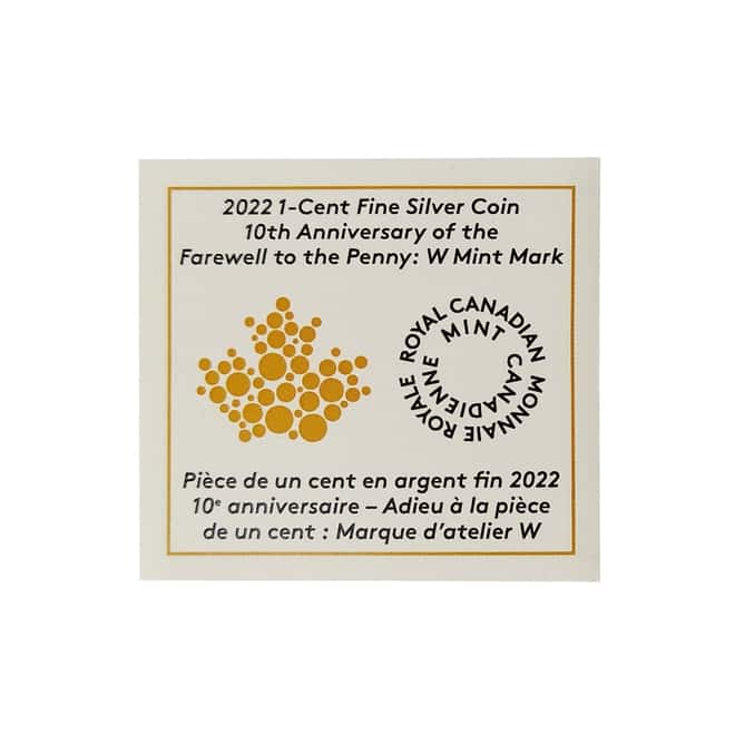 2022 W Canada 1 oz Silver Farewell To The Penny 10th Ann Coin .9999 Fine (w/Box & COA)