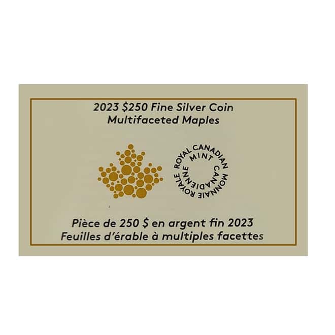 2023 Canada 1 kilo Multifaceted Maples Silver Coin .9999 Fine (w/Box & COA)