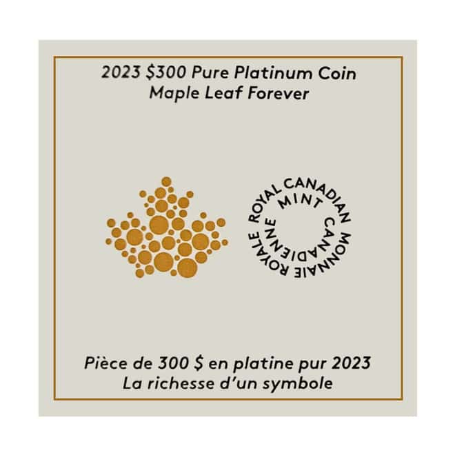 2023 Canada 1 oz Platinum Maple Leaf Forever Coin .9995 Fine