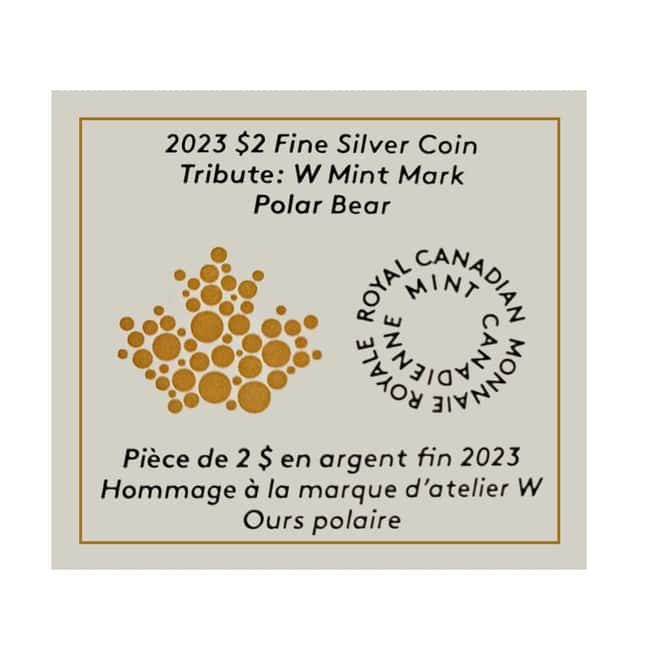 2023 Canada 1 oz Silver W Mint Mark Polar Bear Tribute Coin
