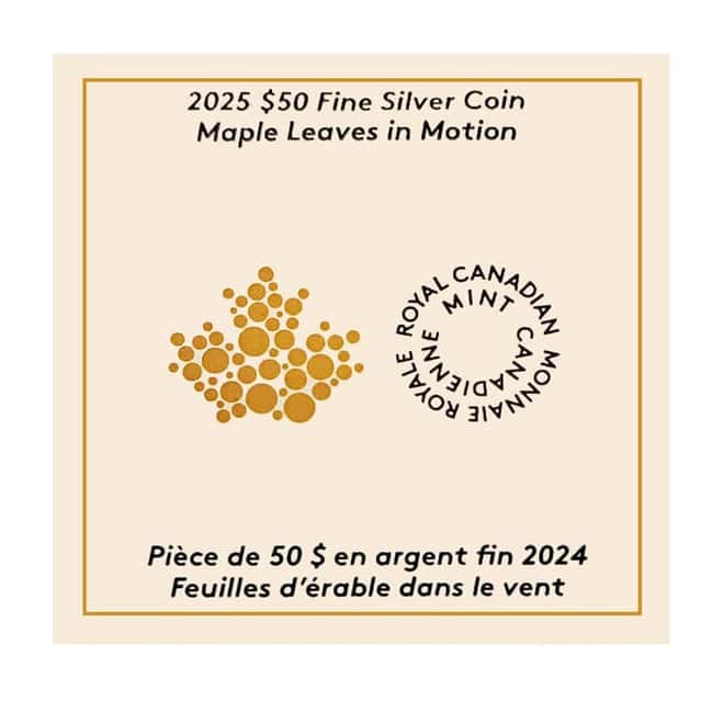 2025 Canada 5 oz Maple Leaves in Motion Silver Coin .9999 Fine