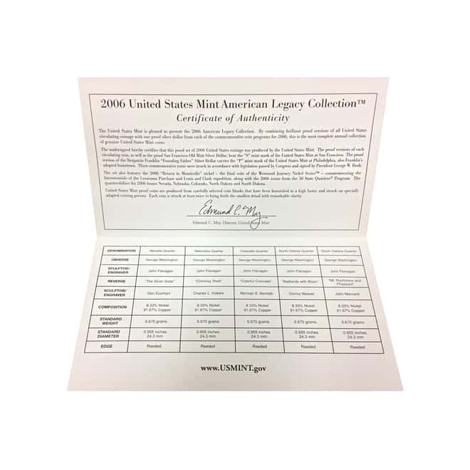 2006 U.S. Mint American Legacy Collection Proof Set