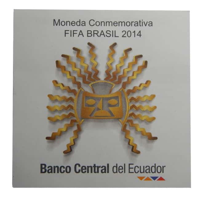 2014 .217 oz Gold Ecuador 1 Sucre FIFA World Cup Brazil Soccer Proof Coin (W/Box & COA)