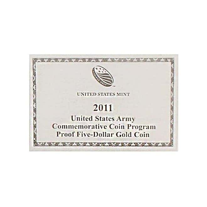 2011-W Gold $5 Commemorative US Army Proof (w/Box & COA)