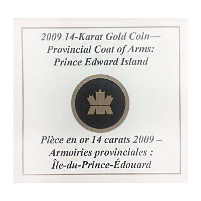 2009 Canada $300 Prince Edward Island Coat of Arms 60 gram 14 Karat Proof Gold Coin (w/Box & COA)
