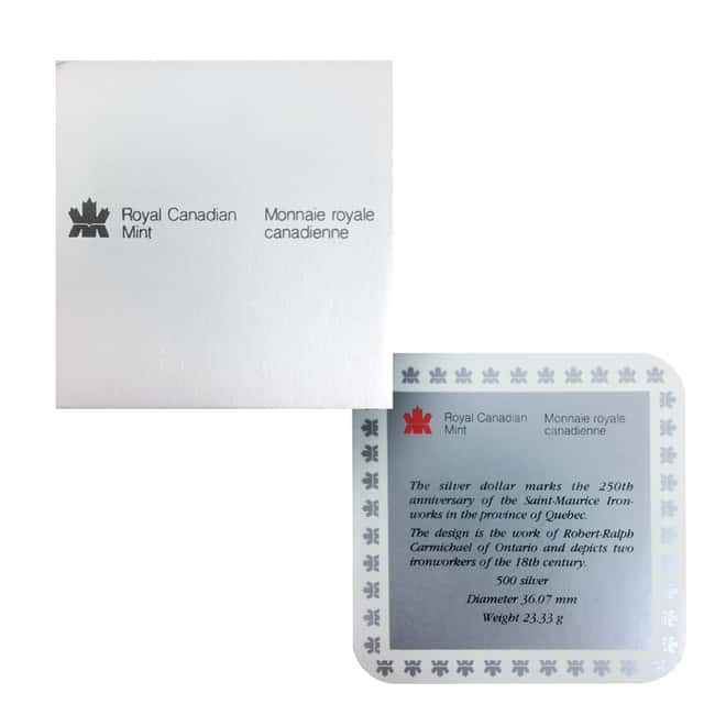 1988 Canada $1 Saint-Maurice Ironworks Proof Silver Coin w/Box & COA
