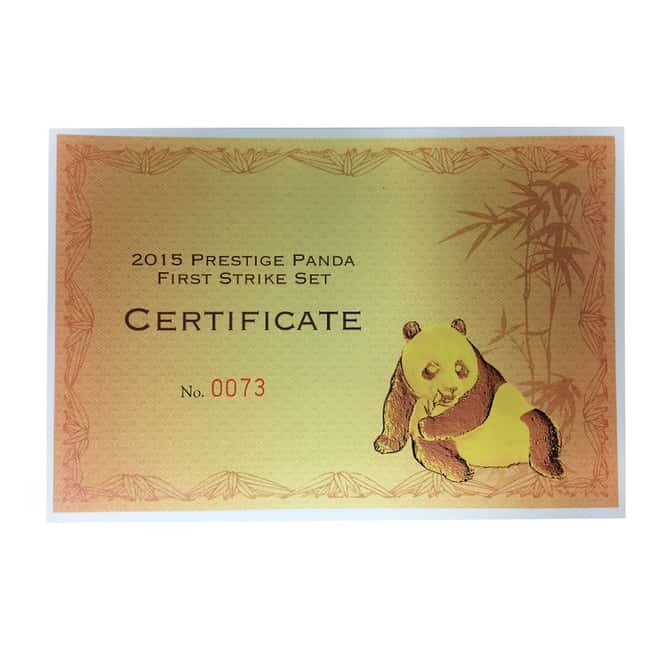 2015 1.9 oz China Gold Panda Prestige 5-Coin Set PCGS MS 70 First Strike (w/Box & COA) 