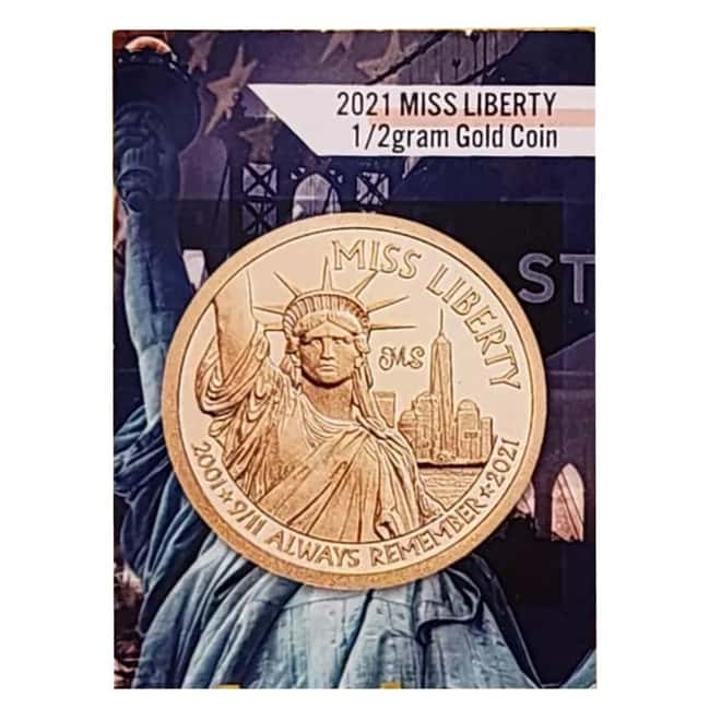 2021 1/2 Gram Cook Islands Miss Liberty 9/11 20th Ann. Gold Coin NGC PF 70